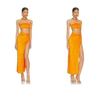 superdown Karolyna Maxi Skirt Set in Orange